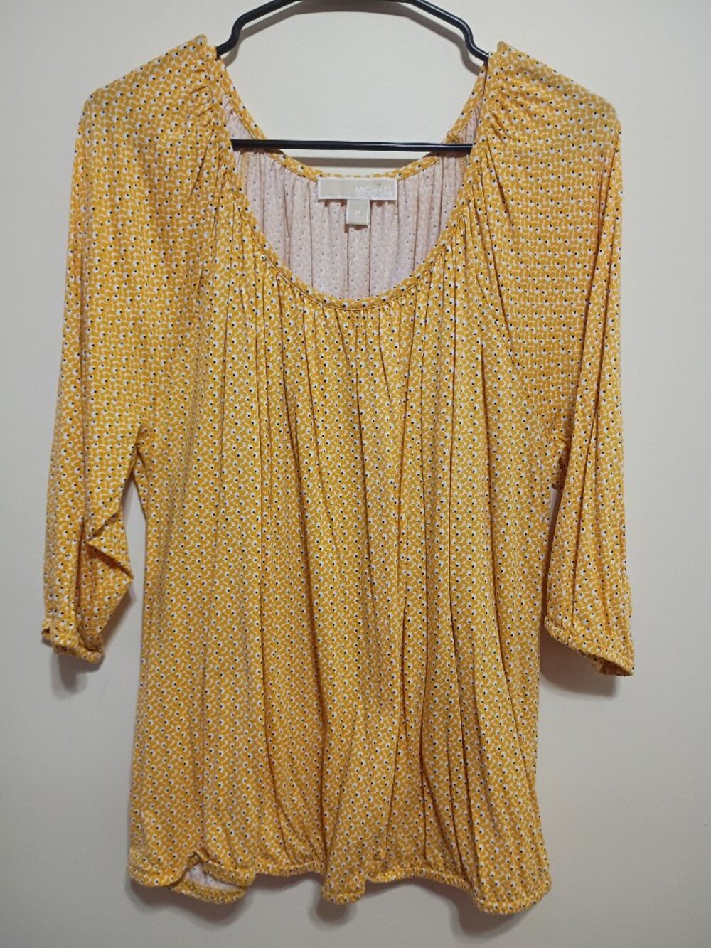 Michael Kors yellow floral blouse Size 2XL
